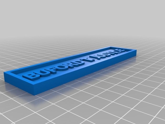 placa de identificação 3d impressão buford burt reynolds justiça o filme xerife 3D print model - Mito3D