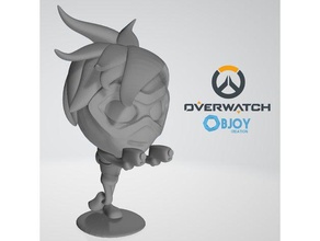 overwatch tracer heykelcik oyuncaklar oyunlar kocakafalı şekil eğlenceli objoy pop 3d print model - Mito3D