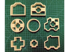 erste-Hilfe-cookie-cutter-set 3d drucken Krankenwagen cookiecutter Ausstechformen Kreuz medizinischen Fall 3d print model - Mito3D