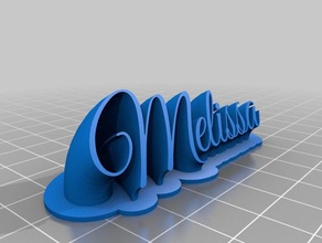 melissa place card office customized 3d print model - Mito3D
