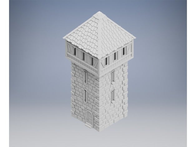 mittelalterlicher Turm aus tabletop-gaming Gebäude Strukturen 3D print model - Mito3D