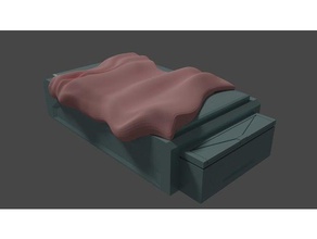 scifi bed model furniture miniature science fiction 3d print model - Mito3D