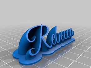 rebecca place card office customized 3d print model - Mito3D
