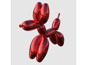 balão cão jeff koons nariz otimizado esculturas 3d print model - Mito3D