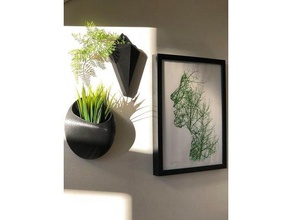 Wand vase Dekor Dekoration Blumen-vase stilvolle 3d print model - Mito3D