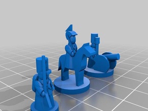 risk napoleonic units toys games artillery cavalry infantry pieces toy soldier 3d print model - Mito3D