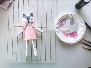 elastico infilate animale carino bambola giocattolo gioco accessori articul cat fox 3d print model - Mito3D
