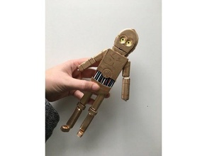 elastic strung c3po doll toy game accessories space star wars 3d print model - Mito3D
