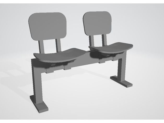 twin beam Stuhl office Bürostuhl 3D print model - Mito3D