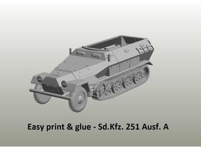 fácil de impressão cola sdkfz 251 ausf veículos 3d print model - Mito3D