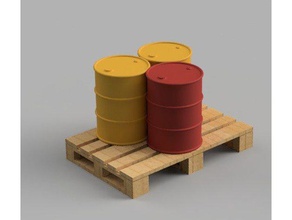 euro pallet oil barrels buildings structures modellbau 3d print model - Mito3D