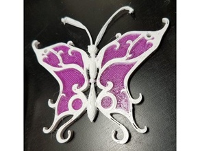 vitrais de borboleta esculturas duas cores 3d print model - Mito3D