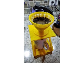 café verter sobre el soporte de la bandeja goteo cocina comedor aparato jarra dispositivo driptray taza pourover 3d print model - Mito3D
