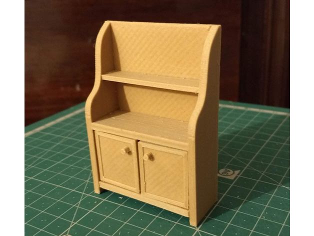 dollhouse kitchen dresser cupboard toy game accessories furniture 3D print model - Mito3D