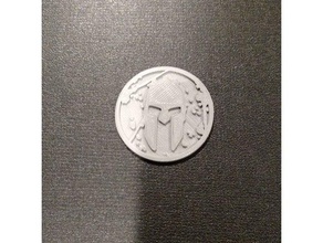 spartan race de la moneda las monedas insignias 3d print model - Mito3D