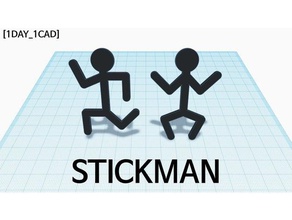 1day 1cad stickman art 1day1cad running standing 3d print model - Mito3D