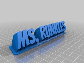 ms runkles office customized 3d print model - Mito3D