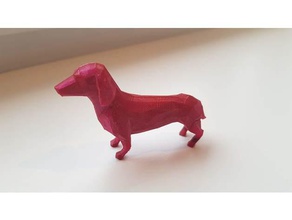 dachshund low poly animals dog 3d print model - Mito3D