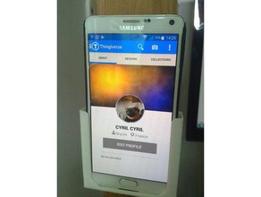 Wand-Telefon-Halter galaxy note 4 flip cover mobile 3d print model - Mito3D