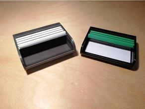 business card case roll box office assemblare holder scorrevole cassetto coperchio supportless 3d print model - Mito3D