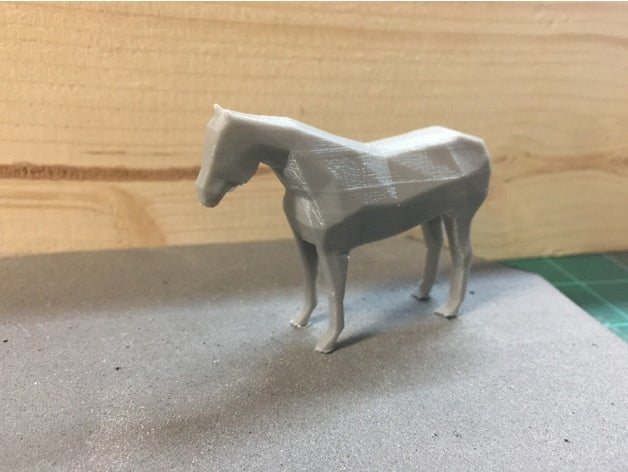 low poly quarter horse sculture 3D print model - Mito3D