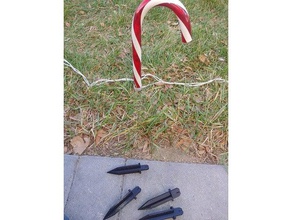 christmas candy cane light stake outdoor garden 3d print model - Mito3D
