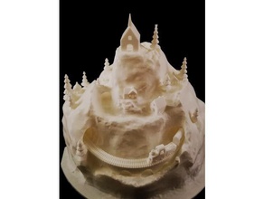 merry christmas diorama angefordert ausgehöhlt version Geschenk alle Dekor Weihnachtsbaum diarama Berg Zug 3d print model - Mito3D