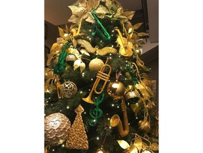 tema musical del árbol de navidad decoración ornamento 3d print model - Mito3D