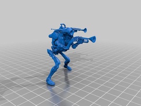 doot remix trumpet shoulder cannons models bethesda doom 4 revenant skeleton stl video game 3d print model - Mito3D