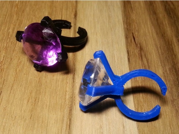 gemstone ring rings 3D print model - Mito3D