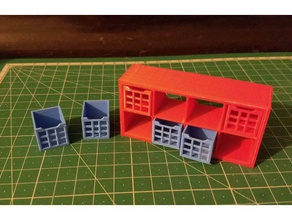 Puppenhaus Bücherregal, ikea-Stil aktualisiert Körbe - Spielzeug Spiel Zubehör dollhouse Möbel 3d print model - Mito3D