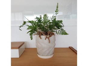 dodecagonal dalga ekici dekor beton kalıp bitki pot 3d print model - Mito3D