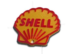 shell chiave i portachiavi Logo 3d benzina 3d print model - Mito3D