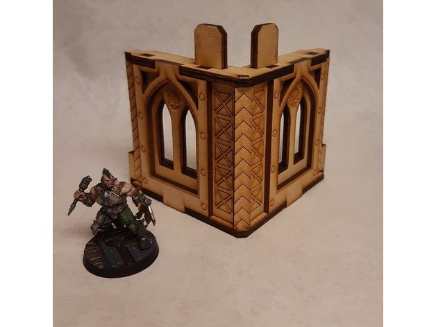 nordgrim tower corner 4 3mm laser cut mdf buildings structures 28mm 40k infinity lasercut cutter necromunda terrain wargame wargaming warhammer 3D print model - Mito3D