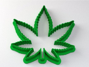esrar kurabiye kalıbı marihuana yaprağı mutfak yemek cookiecutter 3d print model - Mito3D