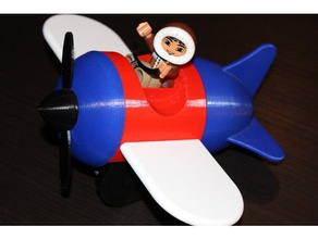push toy airplane duplo compatible mechanical toys lego 3d print model - Mito3D