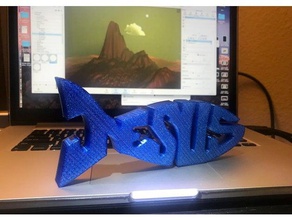 gesù, simbolo del pesce i segni loghi bibbia decorazione di natale plack plackard 3d print model - Mito3D