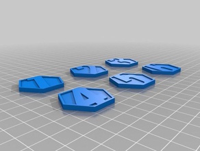 set 6 Ziel-Marker - Spielzeug Spiel Zubehör kill-team token 3d print model - Mito3D