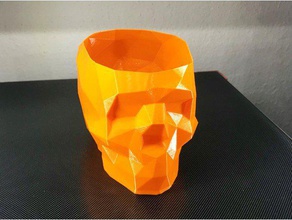 low poly skull vase mode fixed nose art 3d print model - Mito3D
