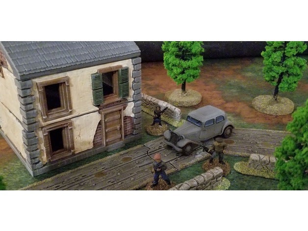 28 mm çaplı Normandiya evi binalar yapılar cıvata eylem wargaming 2 Dünya Savaşı 3D print model - Mito3D