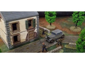 28mm scale normandy house buildings structures bolt action wargaming ww2 3d print model - Mito3D
