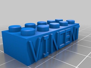 vincent kısa özelleştirilmiş lego blok necklacekeychain inşaat oyuncaklar 3d print model - Mito3D