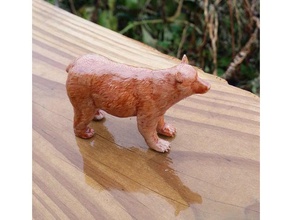 l'orso bruno animali figura grizzly in miniatura la natura 3d print model - Mito3D