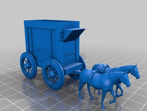 la peste carro de juguete juego accesorios mordheim el vagón wargame warhammer 3d print model - Mito3D