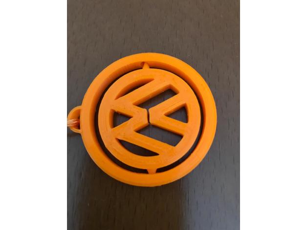 vw spinning keychain automotive logo golf 3D print model - Mito3D