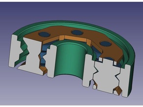 printer friendly caged roller bearing engineering freecad print place 3d print model - Mito3D