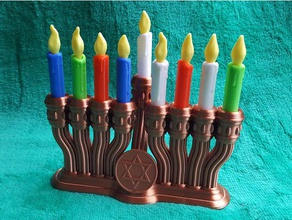 mini menorah giocattolo candele arredamento chanukkà hanukkah ebraica nsfw 3d print model - Mito3D