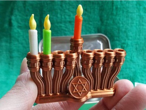 micro pocket menorah toy candles altoids ready decor container chanukah hanukkah jewish nsfw 3d print model - Mito3D