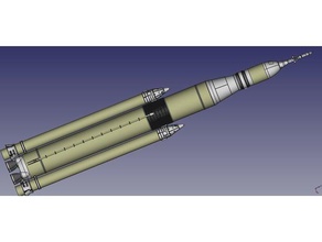 sls space launch system flying model rocket 100-Skala Fahrzeuge 3d print model - Mito3D