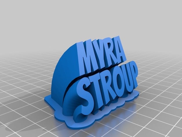 myra stroup 2-linea di targa office personalizzato 3D print model - Mito3D